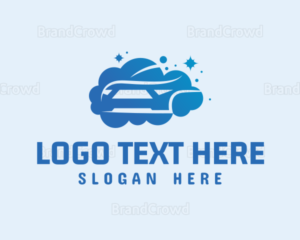 Clean Car Wash Bubbly Logo