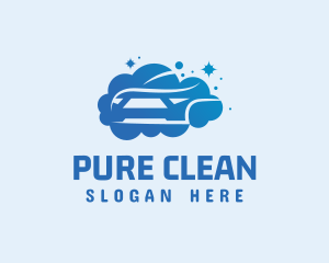 Clean Car Wash Bubbly logo design