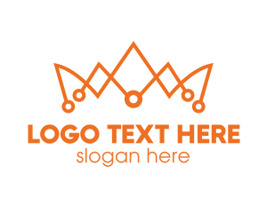 Computer - Orange Tech Crown logo design