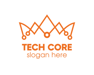 Orange Tech Crown  logo design