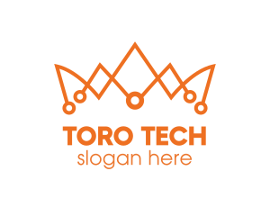 Orange Tech Crown  logo design