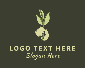Ecology - Herbal Plant Hand logo design