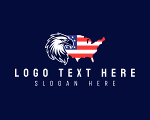 Map - America Flag Eagle logo design