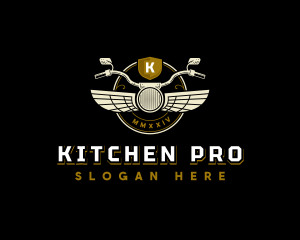 Motorcycle Rider Wings Logo