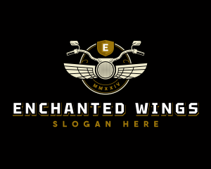 Motorcycle Rider Wings logo design