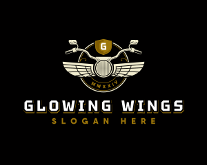 Motorcycle Rider Wings logo design