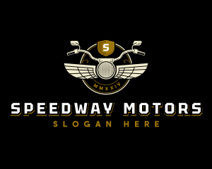 Motorcycle Rider Wings logo design