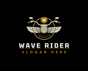 Motorcycle Rider Wings logo design