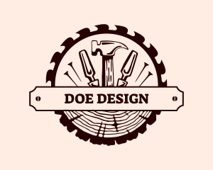 Log Carpentry Tools logo design