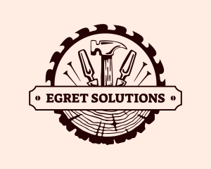 Log Carpentry Tools logo design