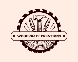 Log Carpentry Tools logo design