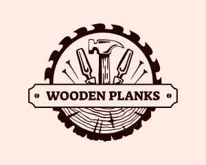 Log Carpentry Tools logo design