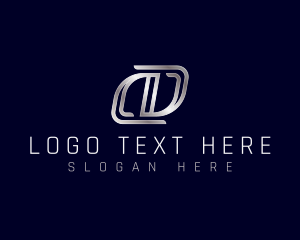 Letter D - Metallic Modern Industrial logo design