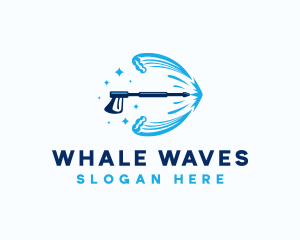 Pressure Wash Water Wave logo design