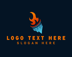 Fire - Heating Cooling Elements logo design