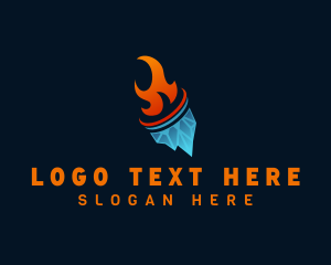 Flame - Heating Cooling Elements logo design
