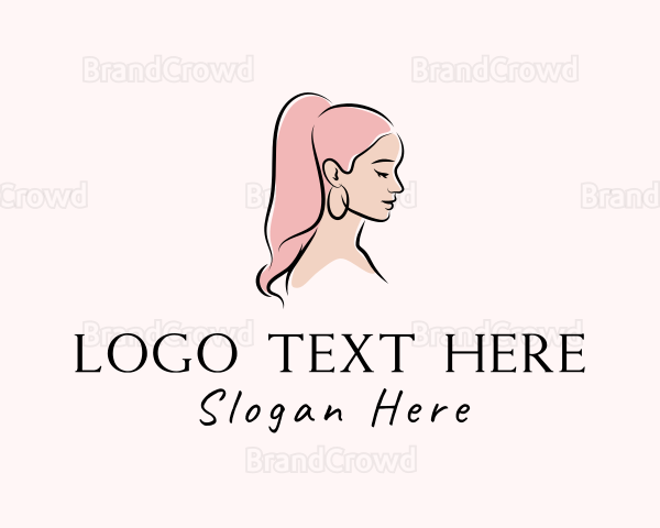 Pink Ponytail Girl Logo