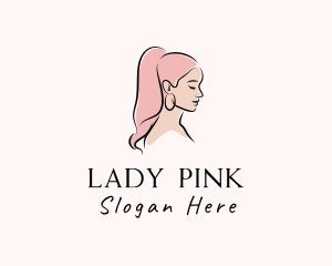 Pink Ponytail Girl logo design