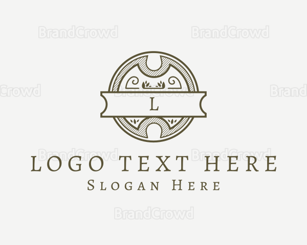 Wooden Hipster Bar Letter Logo