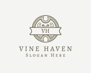 Wooden Hipster Bar Letter logo design