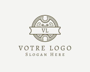 Wooden Hipster Bar Letter logo design