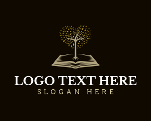 Knowledge - Tree Book Education logo design