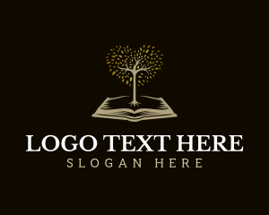 Wisdom - Tree Book Education logo design