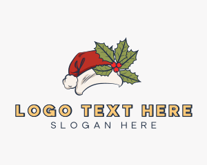 Sleigh - Christmas Santa Claus Hat logo design