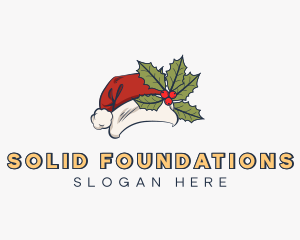 Celebration - Christmas Santa Claus Hat logo design
