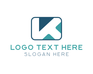 Printing - Rectangle Letter K logo design