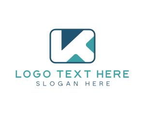 Rectangle Letter K logo design