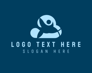 Communication - Cloud Network Software logo design