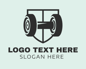 Weightlifting - Fitness Barbell Shield logo design