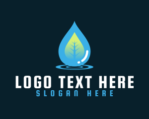Fluid - Water Droplet Leaf logo design