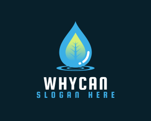 Water Droplet Leaf Logo