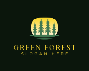 Forest Woods Sunset logo design