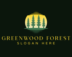 Forest Woods Sunset logo design