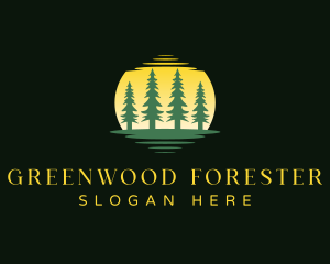 Forest Woods Sunset logo design