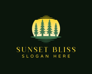 Sunset - Forest Woods Sunset logo design