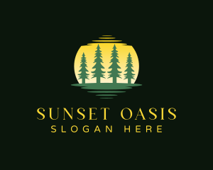 Forest Woods Sunset logo design