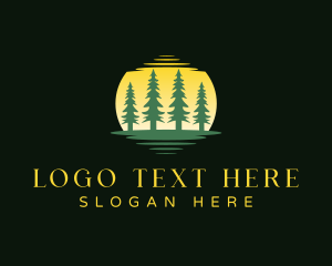 Tree - Forest Woods Sunset logo design