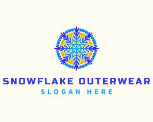 Snowflake Sun HVAC logo design