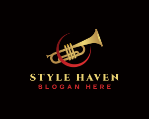 Music - Trumpet Music Instrument logo design