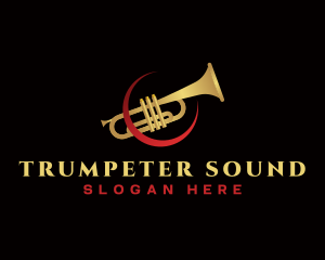 Trumpeter - Trumpet Music Instrument logo design