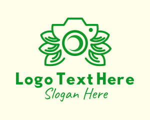 Travel Vlog - Green Leaf Camera logo design