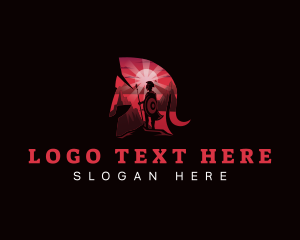 Medieval - Spartan Warrior Gladiator logo design