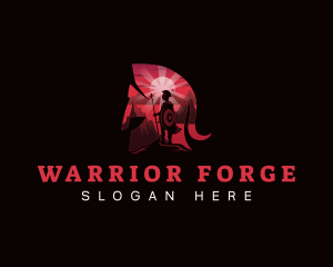 Spartan Warrior Gladiator logo design