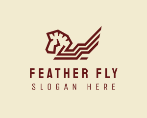 Flying Pegasus Wings  logo design