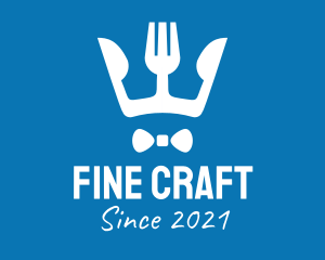 Cutlery Crown Bow Tie logo design