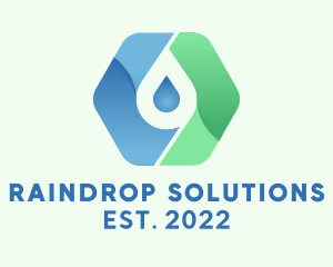 Raindrop - Distilled Water Droplet logo design